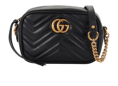 Marmont Matelasse Mini Bag, &pound;750, Handbags, Black, Leather, Front view